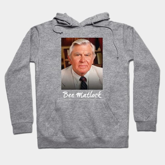 Cool Ben TV Matlock Funny Tv Lawyer Drama White Retro Vintage 8 Hoodie by davidhedrick